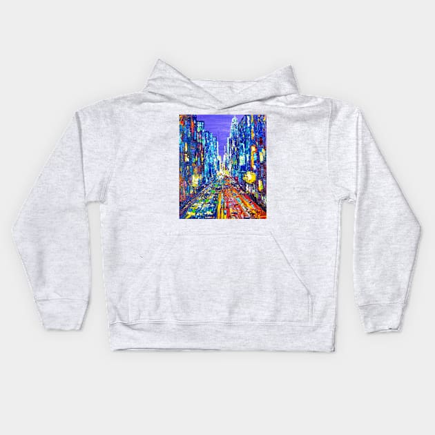 New York - city of contrasts Kids Hoodie by NataliaShchip